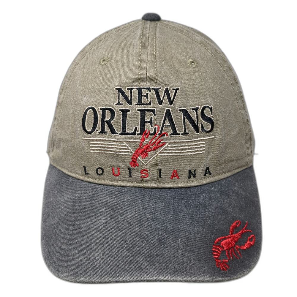 New Orleans Louisiana Crawfish Brown Baseball Cap OSFM Adjustable Souvenir Hat